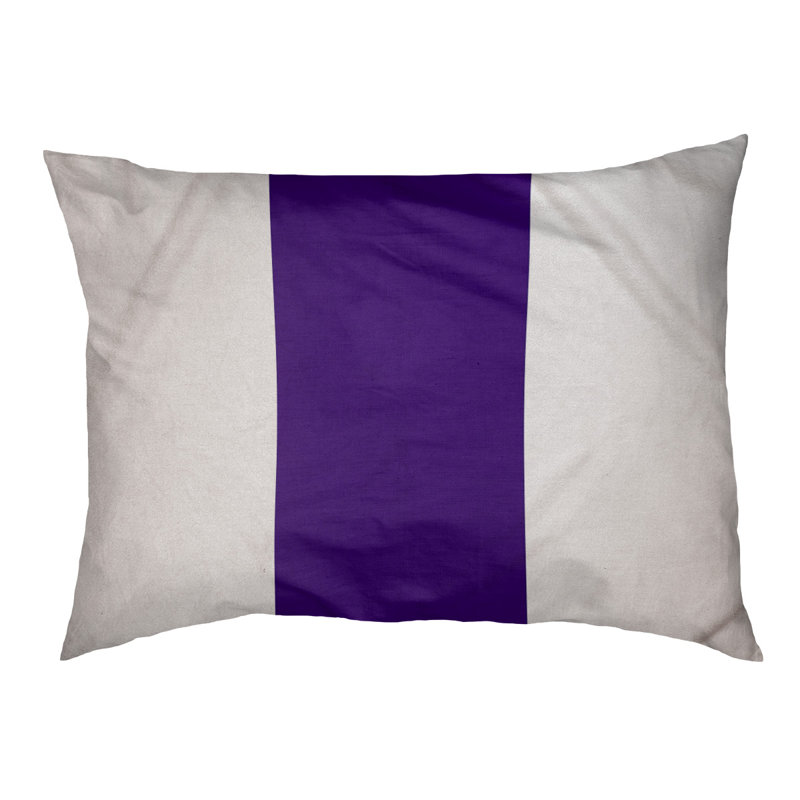 Coussin Houston, Moyen (H 9,5 po x l 28 po x P 18 po), Blanc / mauve / blanc