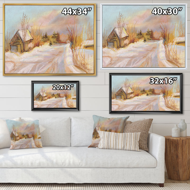 Cold Winter Winter Day - reproduction sur toile, H 12 po x l 20 po x P 1 po, Cadre flottant en érable