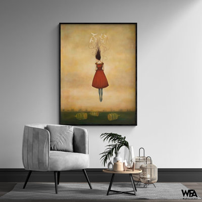 Idée de décoration pour salle d'attente de femme psychologue, impression de l'affiche inspirante de fille rouge, art mural idée de cadeau