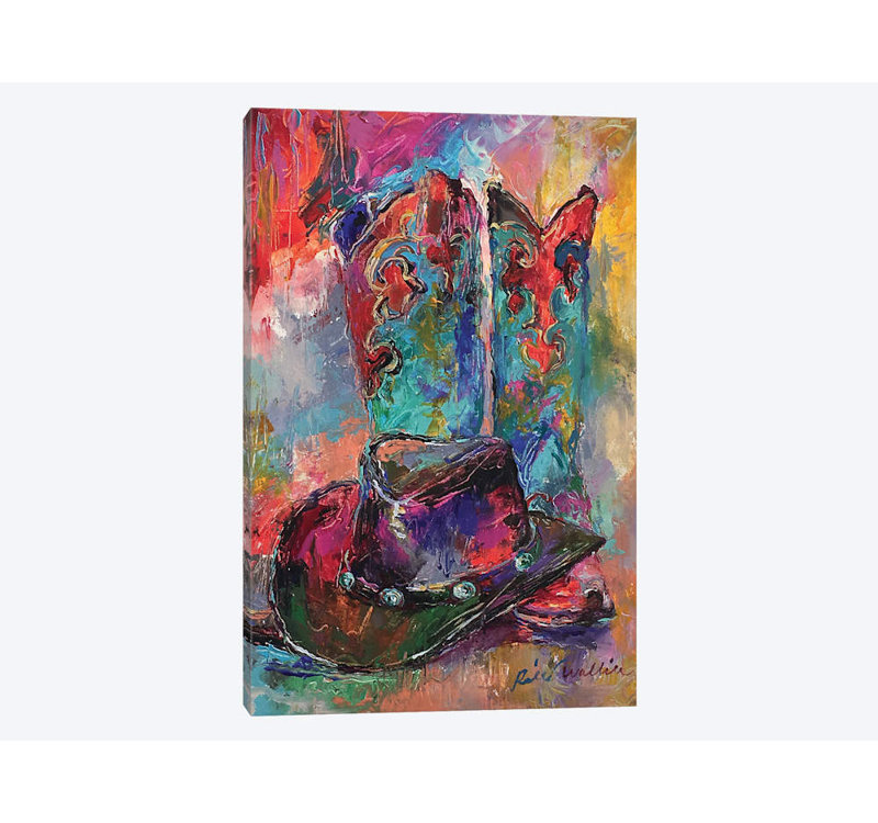 «Art bottes» par Richard Wallich, impression sur toile, H 26 po x l 18 po x P 1,5 po, Toile tendue, Pas de tapis