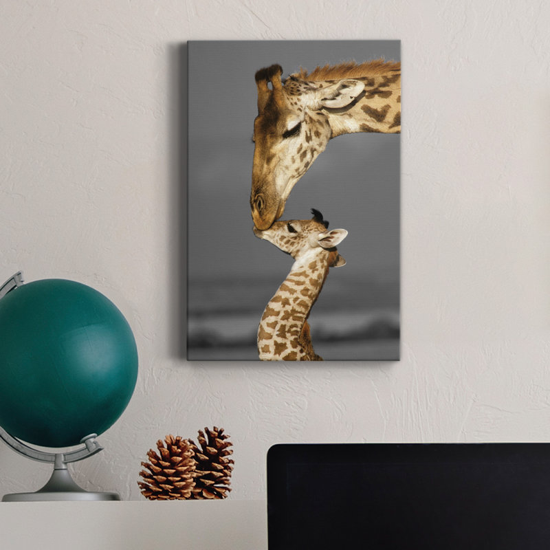 Masai Mara Giraffe Family - Photographie sur toile tendue, H 12 po x l 8 po x P 1 po