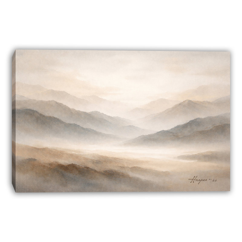 Art mural sur toile Mist Valley Light, H 30 po x l 40 po x P 1,5 po