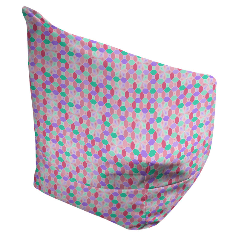 Housse de sac de pois en verre coloré Leffel, H 86 po x l 27 po x p 43 po, Vert et rose, Rembourrage poly