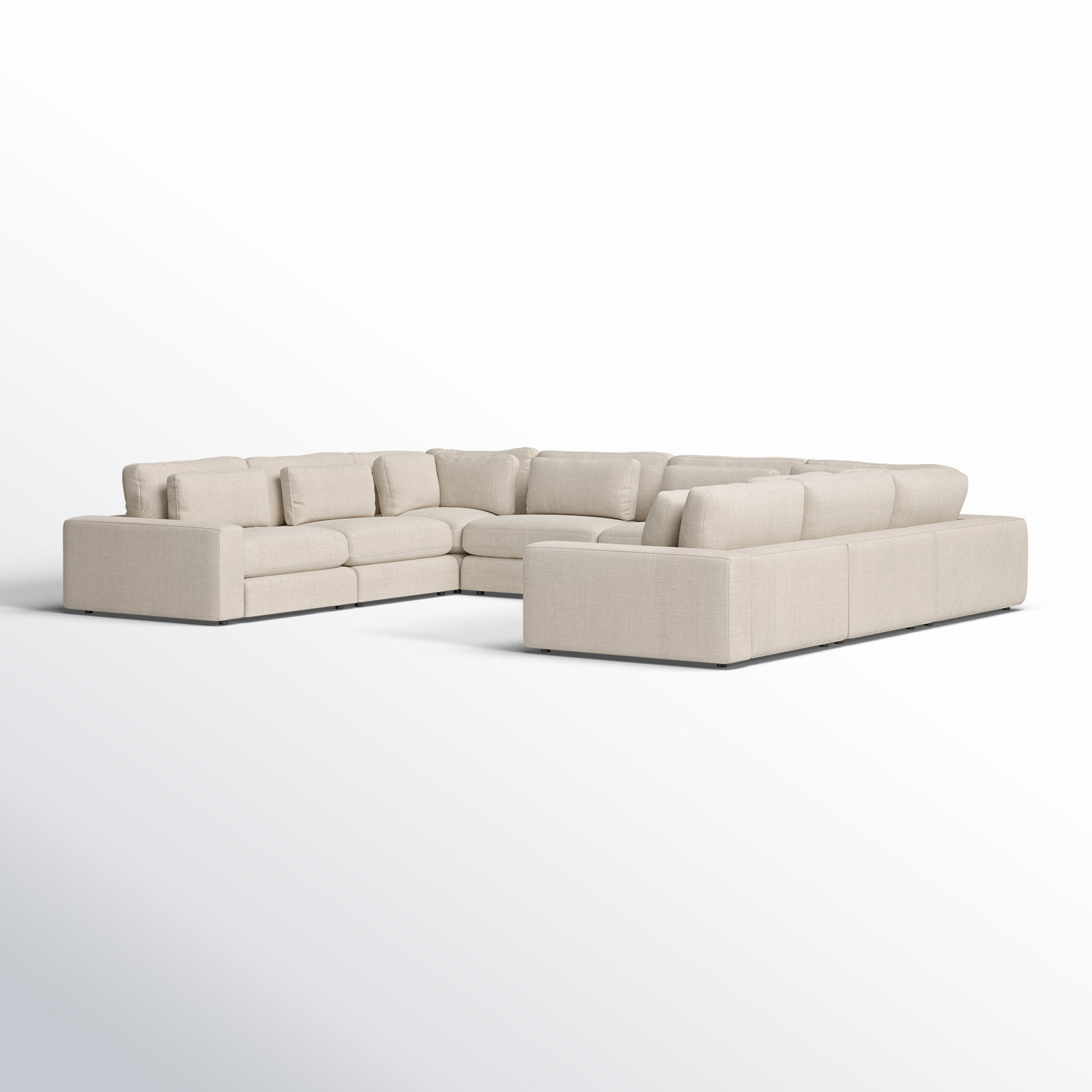 Dolan Modular Upholstered U-Sectional, Chess Pewter