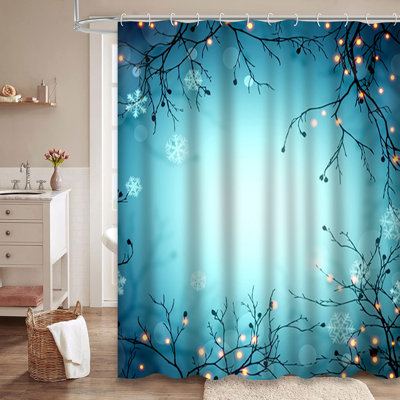 Rideau de douche Dramatic Sky Old Tree Dark Mountain avec 12 crochets