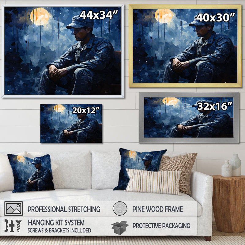 Soldat militaire Dutys Shadows, Toile tendue, H 30 po x l 40 po x P 1,5 po