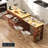 80.63" Extendable Kitchen Island With Power Outlet, 2 Storage Drawers, Open Shelves-104978499
