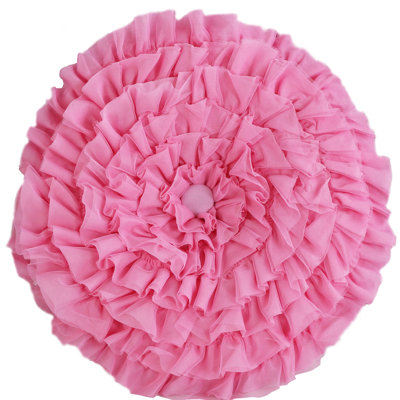  Ruffled Flower Shaped Throw Pillow