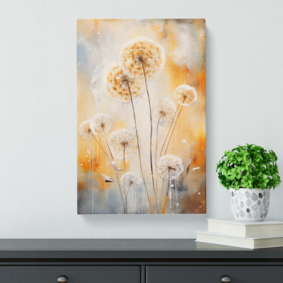 Dandelion Contemporary - Wrapped Canvas Print