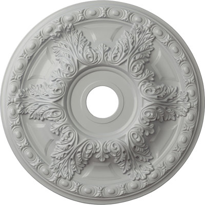 Endurathane Granada Ceiling Medallion, 23 3/8"OD x 3 5/8"ID x 2 1/2"P (Fits Canopies up to 7 1/8"), Hand-Painted Frost Finish