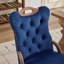 Chaises de salle à manger de style campagnard français vintage, revêtues de velours, capitonnées à la main, accoudoirs en bois massif avec garniture cloutée (lot de 2)