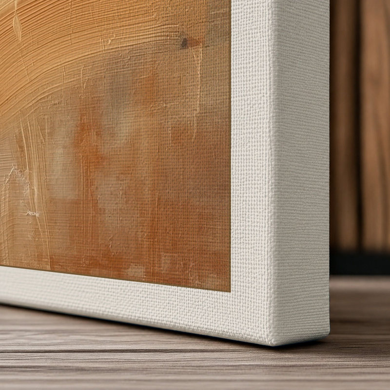 Layered Earth Tones Abstract - Wrapped Canvas, 30x20 - 76.2 x 50.8 cm, Cream Border