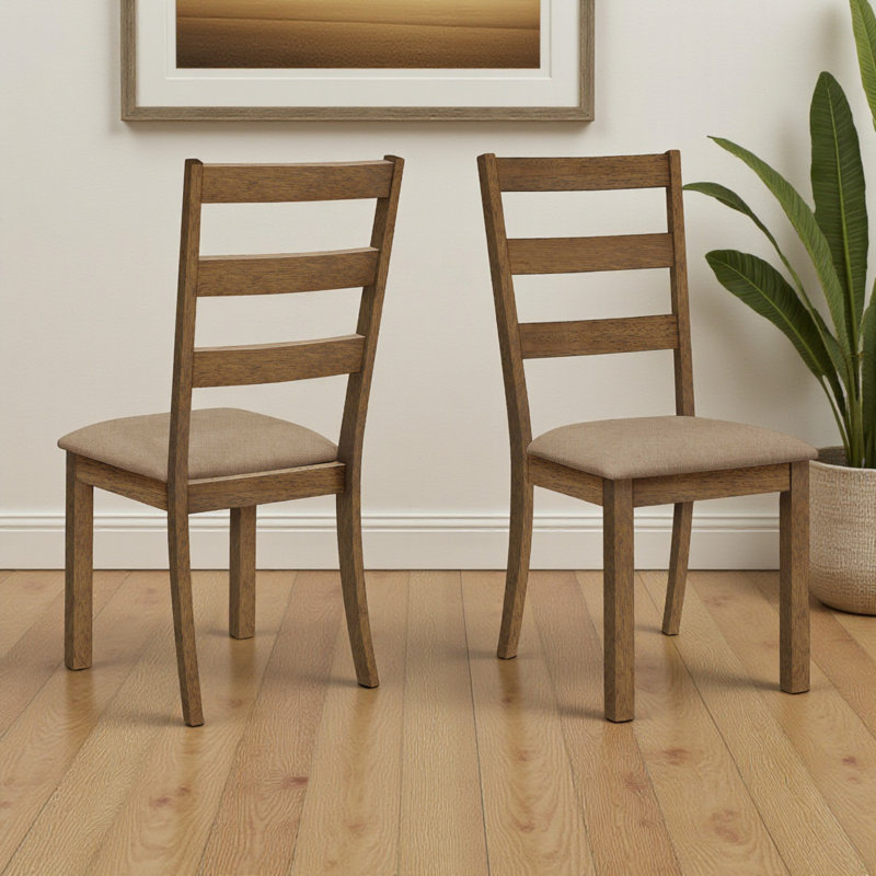 Chaise de salle à manger en bois manufacturé et en polyester beige Bobbi, H 39,84 po x l 18,04 po x P 22,46 po