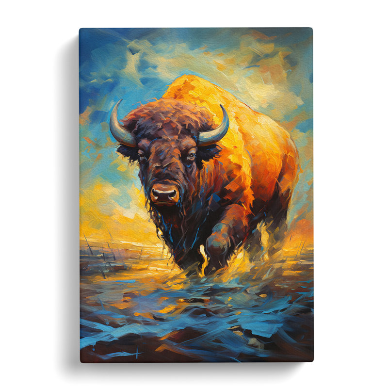 Buffalo Impressionism No.2 - Wrapped Canvas, 60cm H x 40cm W x 3cm D