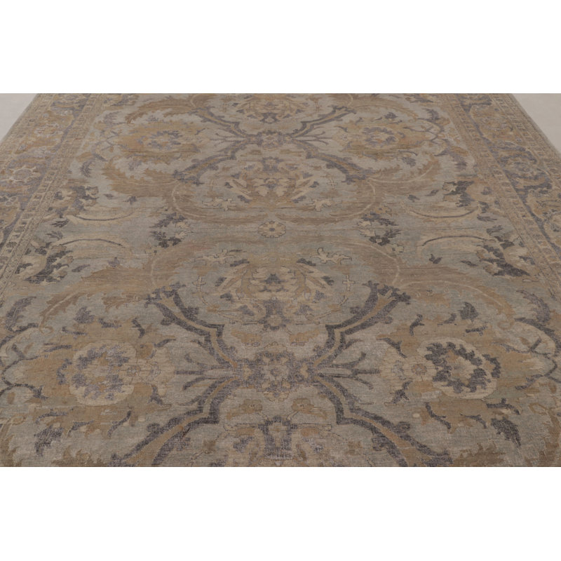 Rug & Kilim’S Polonaise-Inspired Rug, Beige With Elegant Blue Floral Medallions