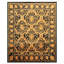 Tapis tibétain noué à la main en laine noire et beige de style transitionnel, 2,69 m x 3,28 m
