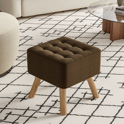 Germain Square Solid Colour Footstool Ottoman