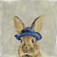 Reproduction de lapin hippie sur toile tendue-50907826