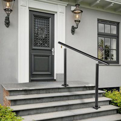 VEVOR Outdoor Stair Railing Kit Aluminum Handrail for 3/4 Steps
