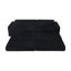 Siège de gauche, canapé modulaire en forme de L, canapé modulaire compressé en velours côtelé de style minimaliste moderne, déplier dans un lit, chambre à coucher, canapé-lit confortable Comfy Space-Efficient Design-noir
