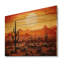 Cactus Sunrise Silhouettes - Art mural en bois de cactus sur bois de pin naturel-1912872899