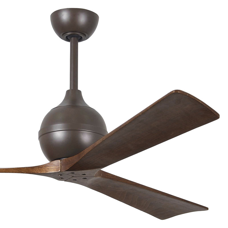 Ventilateur de plafond à 3 pales Irene, Bronze texturé, L 60 po, Ton noyer