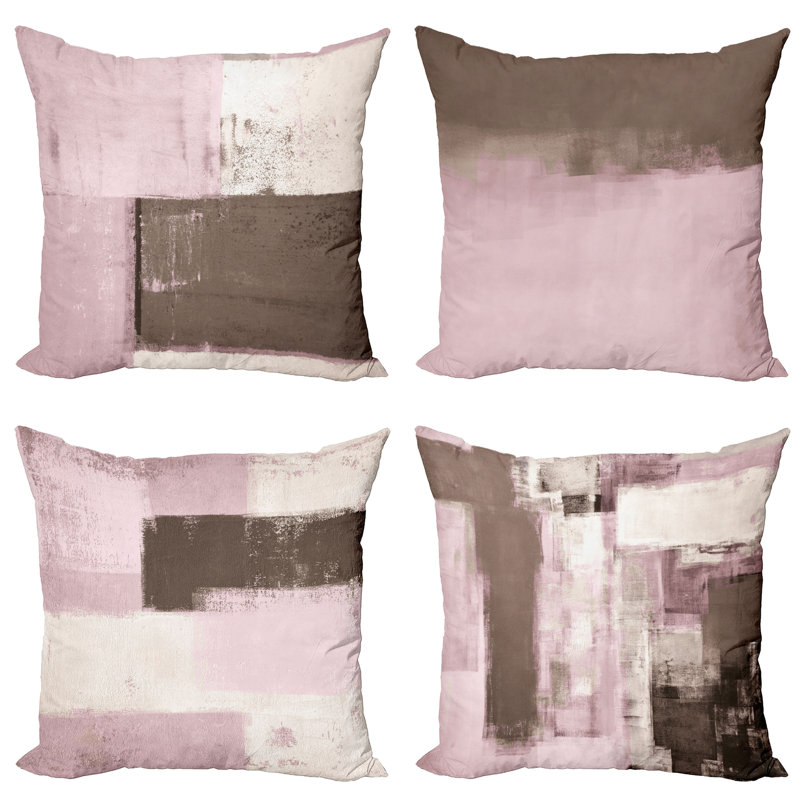 Reversible Pillow Cover, 24" H x 24" W, Pale Rose Taupe / Eggshell