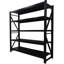 Étagère réglable à cinq niveaux en métal, 78 po de largeur x 23,4 de profondeur, 78,7 de hauteur, noir, 1 800 lb, convient aux bureaux et aux grandes surfaces
