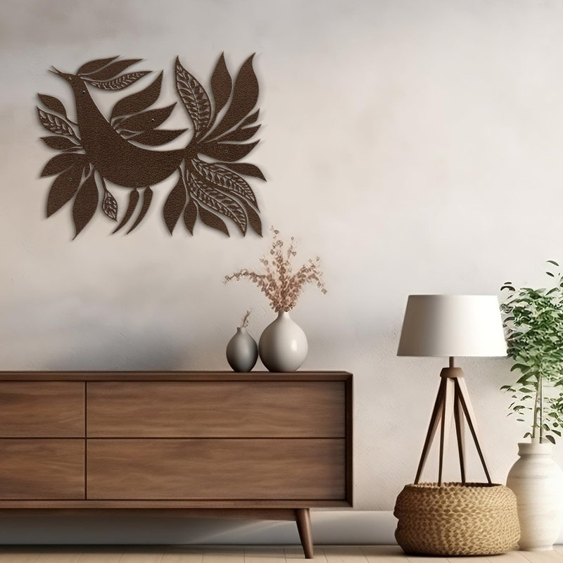 Wall Decor Metal, 20" H x 30" W x 0.05" D, Bronze
