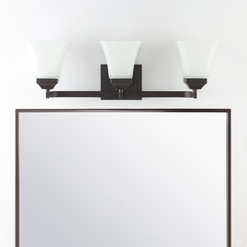 Éclairage pour meuble-lavabo à DEL moderne en fer / verre Rimini, Bronze frotté à l'huile, 3