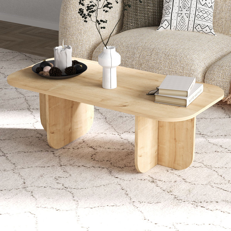 Table basse moderne en chêne saphir 47,2 po x 16,3 po x 16,3 po | 100% panneau de particules enduit de mélamine, épaisseur: 0,7 pouce | Design élégant et durable pour le salon, finition élégante de couleur unie