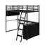 Lit mezzanine en métal avec DEL, bureau et tablettes de rangement-1499955444