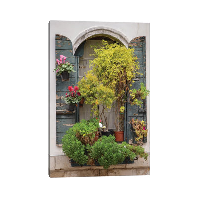 Italian Window Flowers IV by Laura DeNardo - 1 Piece Wrapped Canvas Wall Art