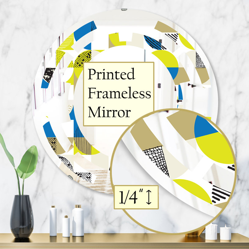 Miroir mural Space, H 31,5 po x l 31,5 po, Design rétro espace circulaire I 