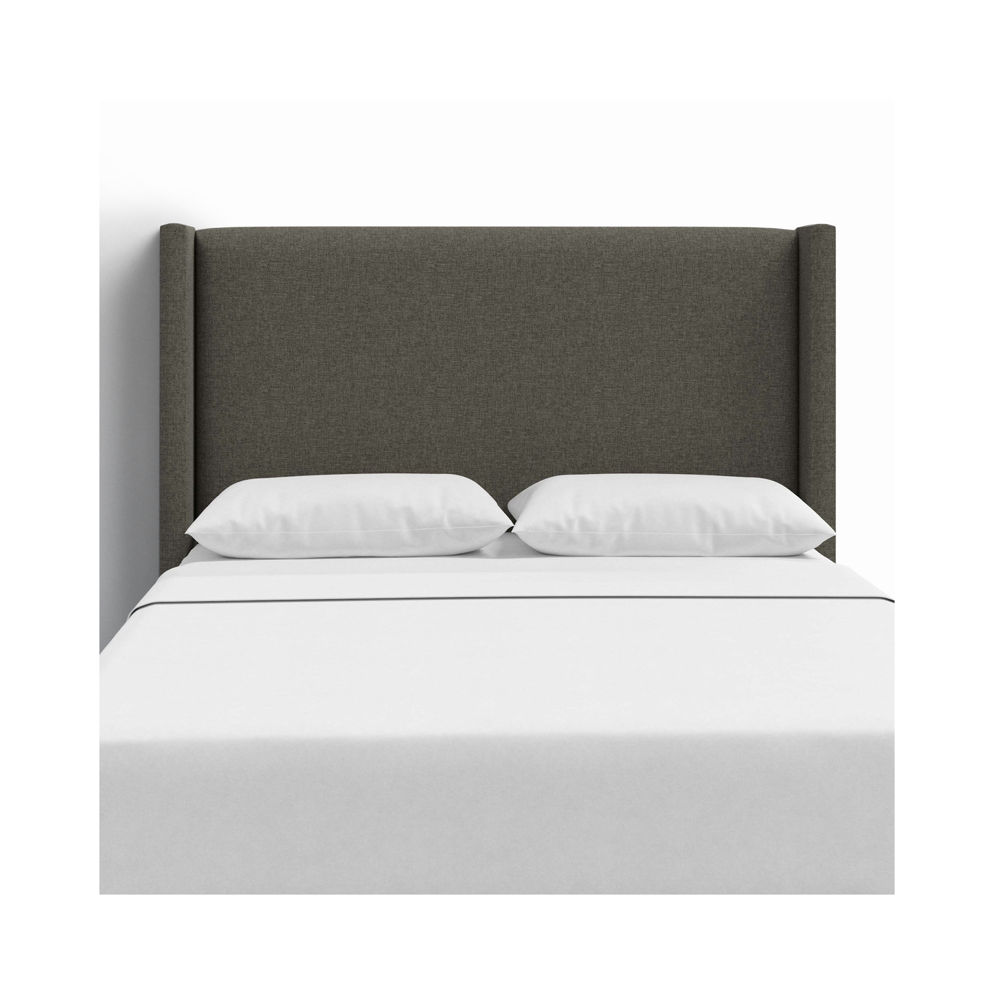 Hanson Upholstered Headboard, Zuma Charcoal Textured Linen, Twin