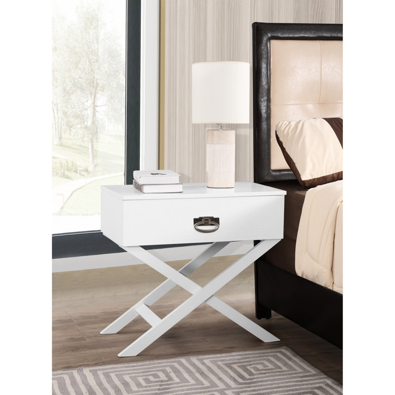 Table de chevet moderne à un tiroir en panneau de particules pour l'élégance de la chambre à coucher