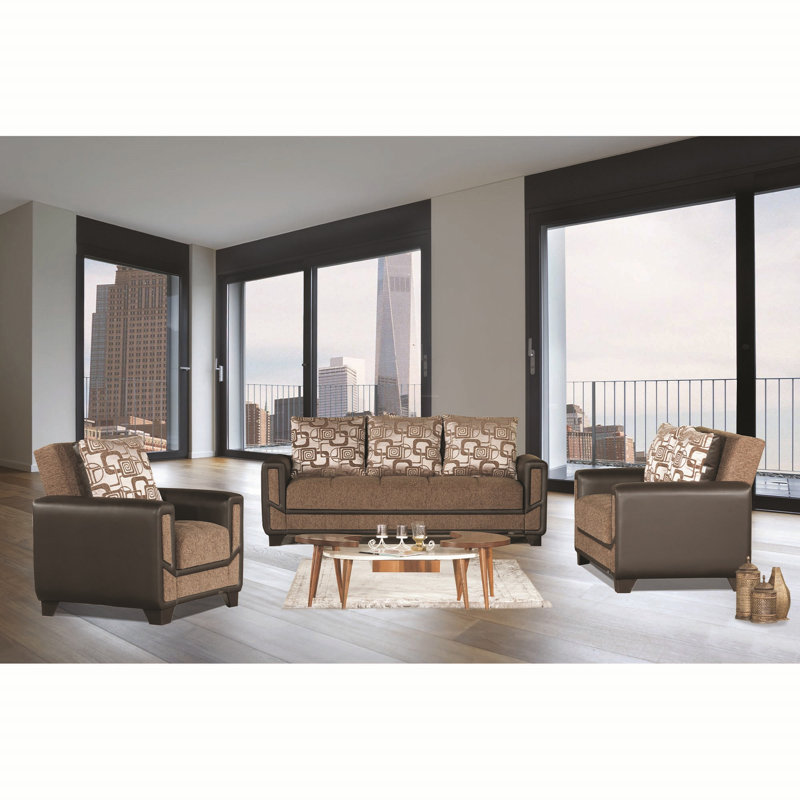 Causeuse convertible avec rangement Primenest Plusecraft Collection, Brun