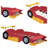 Kids Playful Design Race Car Theme Bed with Safety Guardrails-816815147-816815148