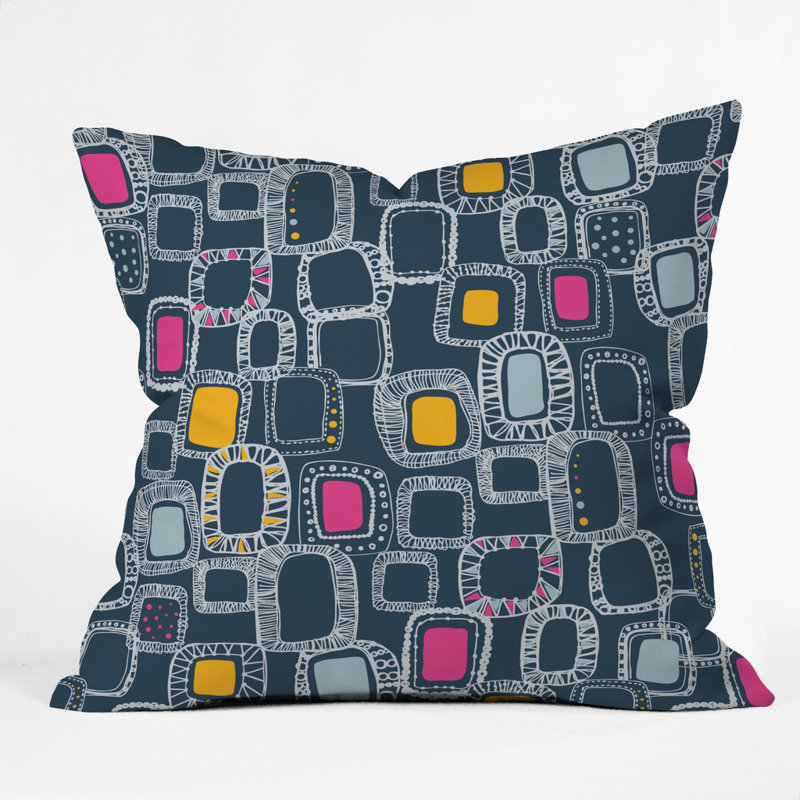 Coussin décoratif en polyester Shapes and Squares, 20 po x 20 po, Vert