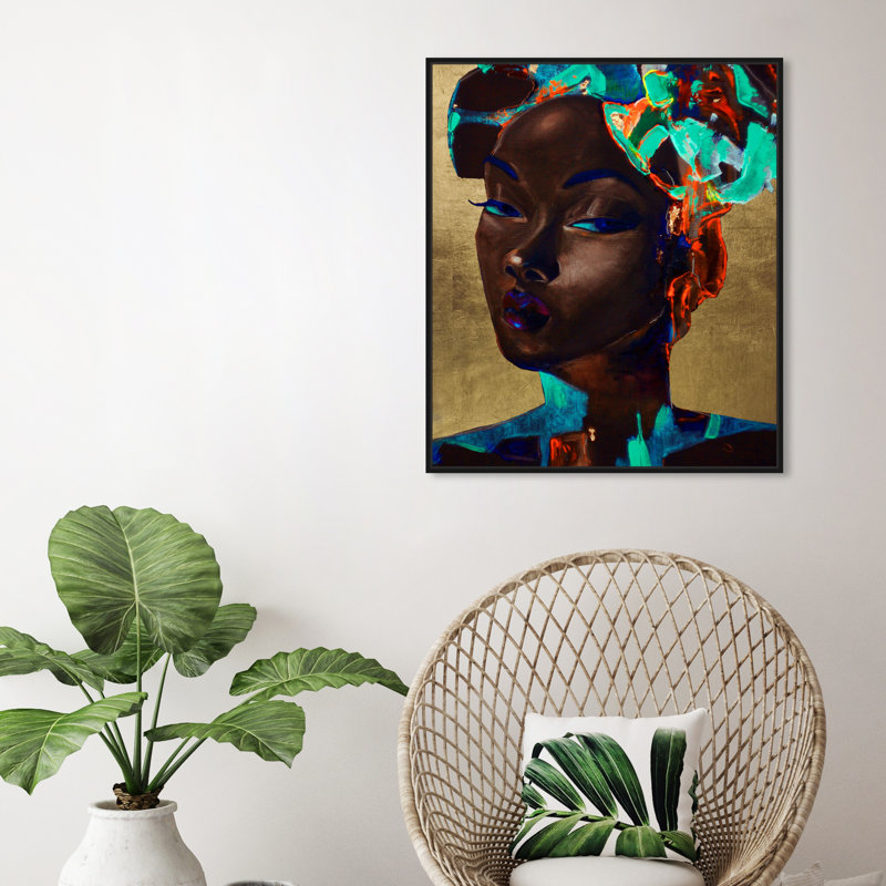 Queen of Neon - Impression sur toile, H 24 po x l 20 po, Cadre flottant noir