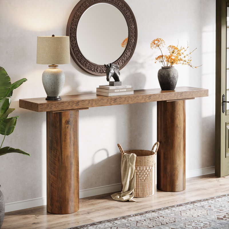 Console 63 po avec pieds cylindriques