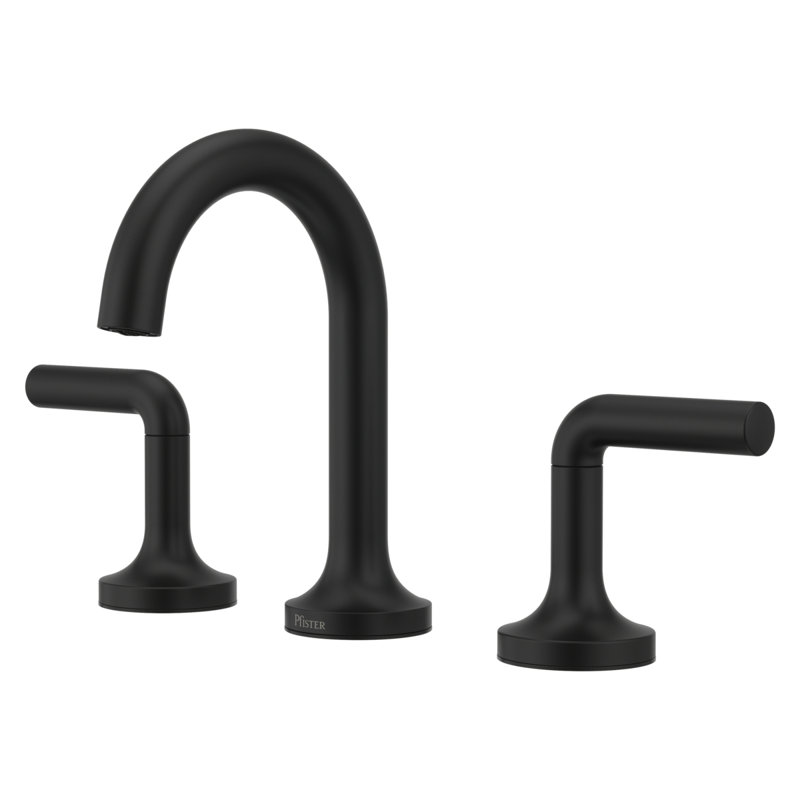 Zeelan Widespread Bathroom Faucet with Drain Assembly, Matte Black