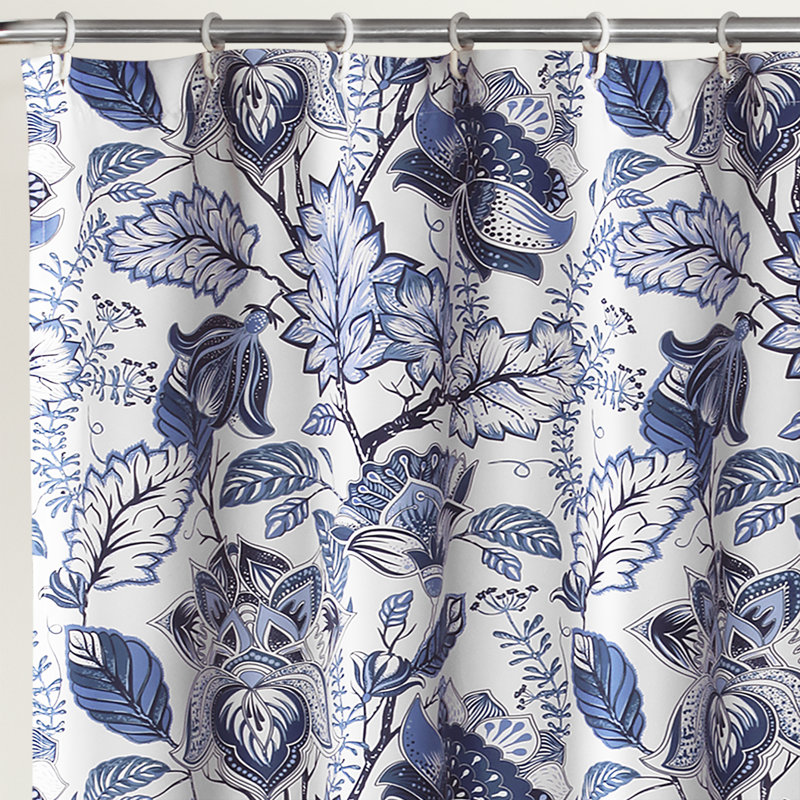 Morganton Polyester Shower Curtain, Blue