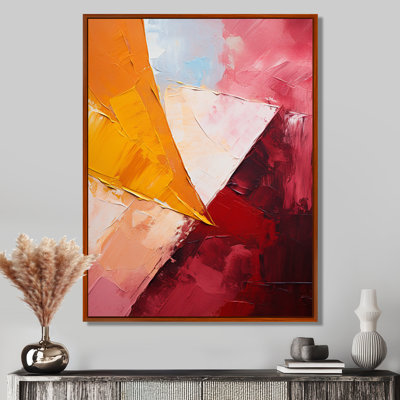 «Immersive Triangle Orange», reproduction d'art murale abstraite