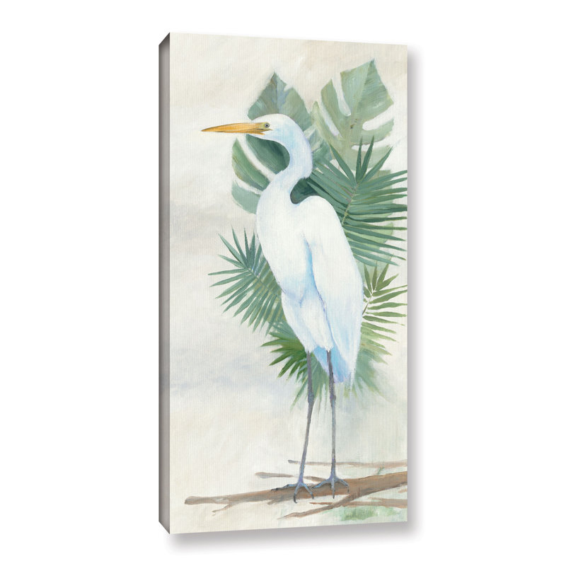 «Debout Egret II Crop», reproduction d'art sur toile tendue, H 36 po x l 18 po x P 2 po