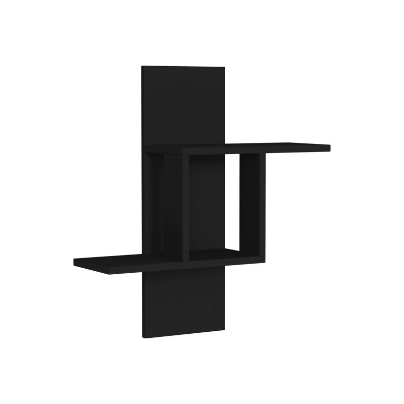 Modern Wall Shelf, 100% Melamine Coated Particle Board, Anthracite Color, 25.2 x 27.6 x 7.9 inches | Durable & Stylish Design | Perfect for Home or Office, Easy Wall-Mount Installation, Space-Saving Solution