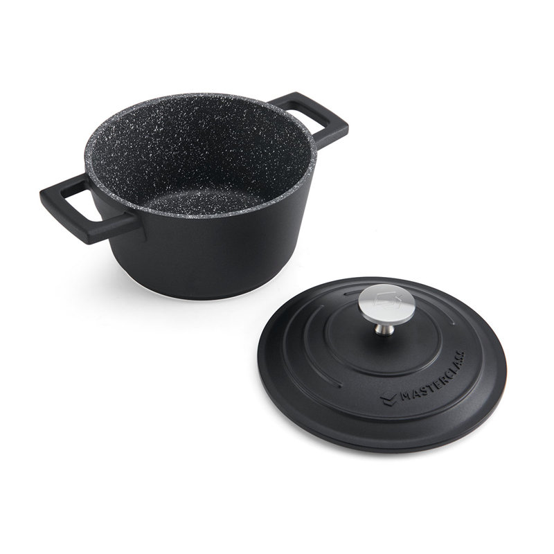 MasterClass Non-Stick Cast Aluminum Round Dutch Oven, 1.4
