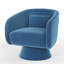 Fauteuil demi-tonneau pivotant clouté-1709067412
