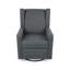 Fauteuil inclinable et oscillant avec pivot, bois de bouleau et tissu gris anthracite