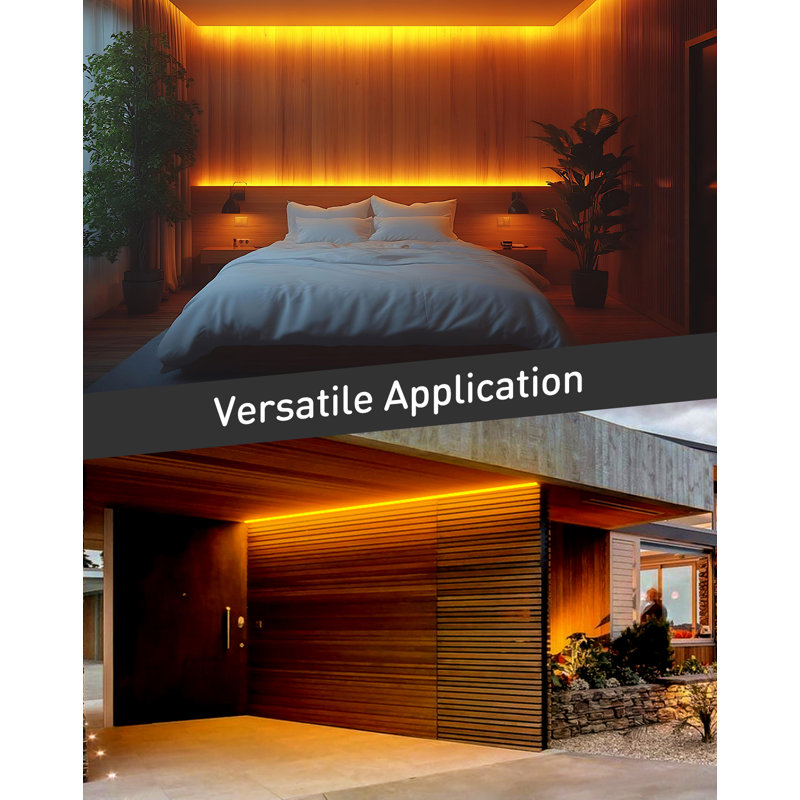 Shine Decor 120V Neon Rope Lights Gold, 600"